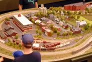 model railway layout of the town of Milton in 1955